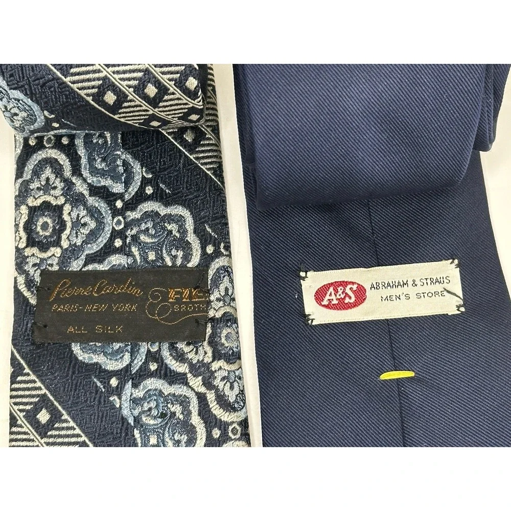 Pierre Cardin, Vintage Silk Ties, Lot Of 2, Solid‎ & Pattern